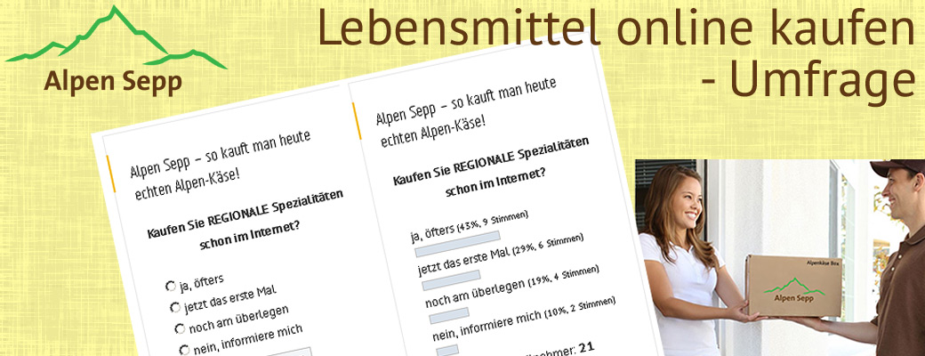 Umfrage Lebensmittel bestellen im Online Shop