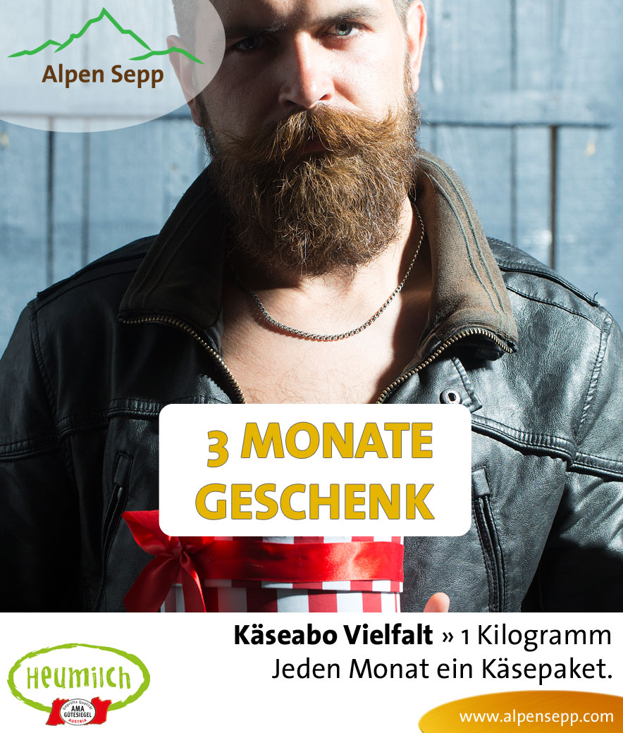 Geschenksabo Käsevielfalt für 3 Monate - 1 kg Alpenkäse!
