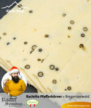 Raclette Käse mit Pfefferkörnern
