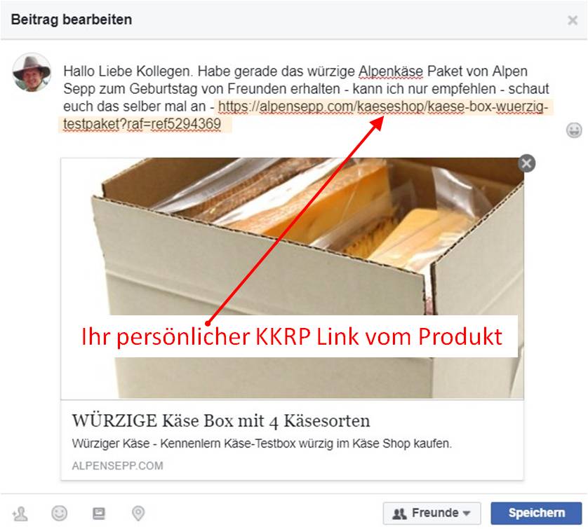KKRP Verlinkung auf facebook