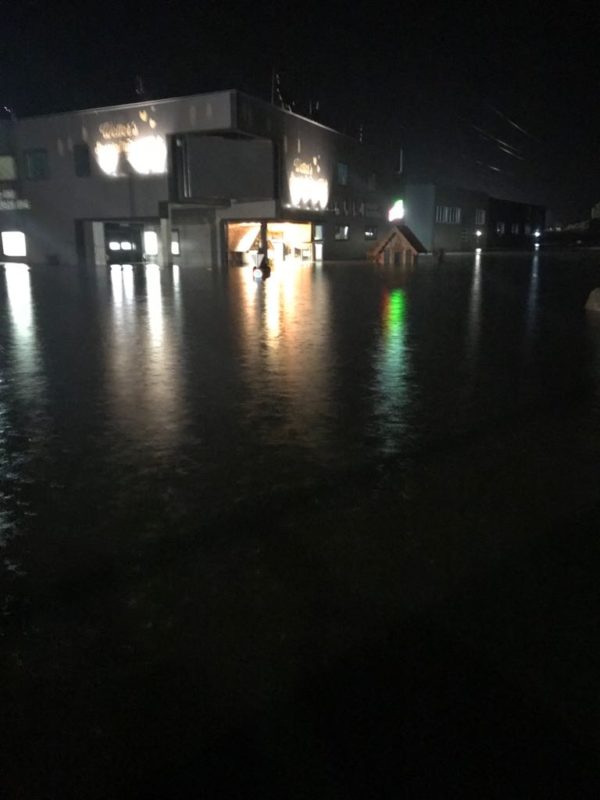 Wetter Wild Überschwemmung in Schnann