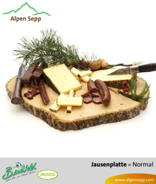 Jausenplatte - normale Größe - Wurst + Käse