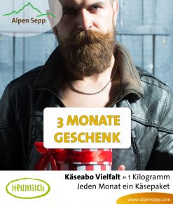 Geschenksabo Käsevielfalt für 3 Monate - 1 kg Alpenkäse!