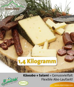 1,4 kg Zufallsabo Käsevielfalt & Wild-Salami aus den Alpen