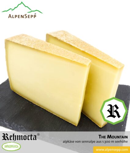 REHMOCTA® Alpkäse | » The Mountain « | von Sennalpe auf 1300 m Seehöhe hergestellt | Limited Edition Bergkäse 1 REHMOCTA® » The Mountain « | Alpkäse Special Edition | auf Sennalpe auf 1300 m Höhe hergestellt. Feedbild.