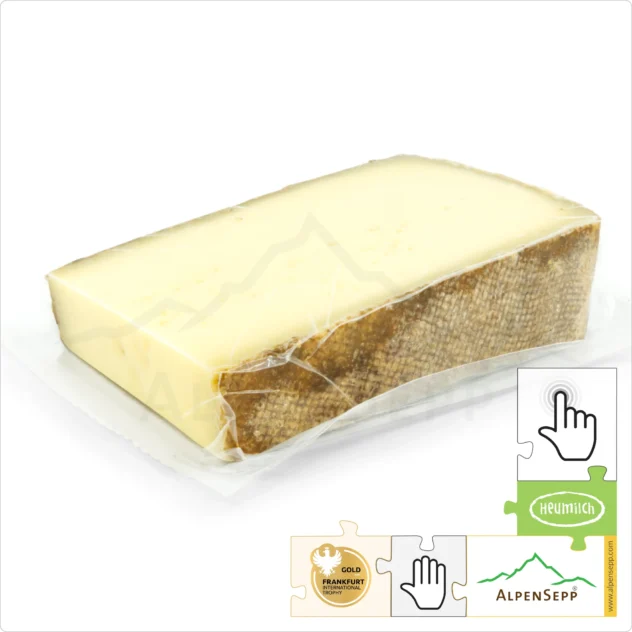 BERGKÄSE sehr würzig | 300 Gramm Heumilch Käse - laktosefrei | Hartkäse 12 Monate gereift im Käsekeller | aromatisch + würzig | 1-Klick Sofortkauf