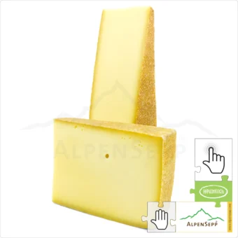 BERGKÄSE würzig | 300 Gramm Heumilch Käse - laktosefrei | Hartkäse 8 Monate gereift im Käsekeller | aromatisch + würzig | 1-Klick Sofortkauf