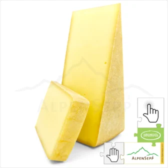 BERGKÄSE mild | 300 Gramm Heumilch Käse - laktosefrei | 4 Monate gereifter Hartkäse im Käsekeller | mild aromatisch + leicht würzig | 1-Klick Sofortkauf