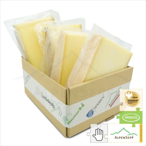 ALPENSEPP 4.0 BOX | mild und würzig | Bergkäse Test Aktion | 2 kg 1 ALPENSEPP 4.0 | mild und würzig Bergkäse Test Aktion - 2 kg