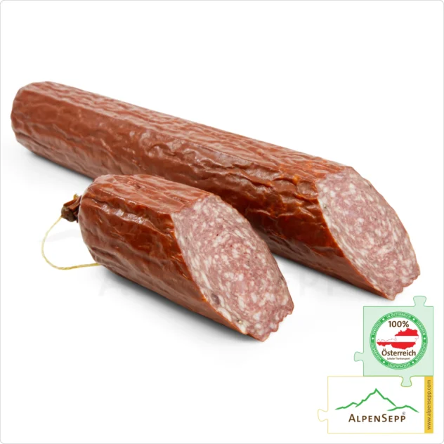 BERGSALAMI | Milde Salami Wurst aus Rindfleisch und Schweinefleisch | Rohwurst Wurstsorte