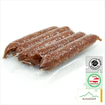 BIO JUNIORBEISSER Rinder Wurst | Rohwurst zu 100% aus Rindfleisch gefertigt - ohne Schweinefleisch