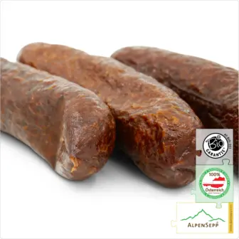 BIO RINDER KAMINWURZEN - Kaminwurz vom Rind | Rohwurst zu 100% aus Rindfleisch gefertigt - 3 Stück - 150 Gramm 12 BIO RINDER KAMINWURZEN | Kaminwurz vom Rind | Rohwurst zu 100% aus Rindfleisch gefertigt
