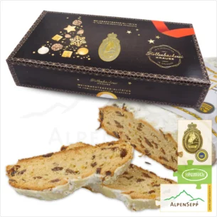 DRESDNER CHRISTSTOLLEN® | Original aus Dresden mit Zutaten vom AlpenSepp | 1,5 kg Stollen mit echter Sennereibutter und Butterschmalz aus Heumilch® | Exklusiv auf Vorbestellung