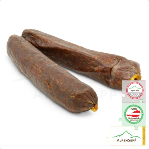 GAMSWURZEN | Rohwurst von der Gams | PREMIUM Wurst vom heimischen Gamswild | 1 Paar 1 GAMSWURZEN | Rohwurst von der Gams | PREMIUM Wurst vom Gamswild