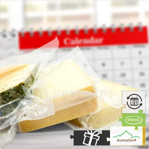 Geschenkabo 1 kg Käsevielfalt | Alpen Schnittkäse für 3 Monate | abwechselnde Käse pro Lieferung | endet mit dritter Lieferung automatisch 9 Geschenkabo Käse