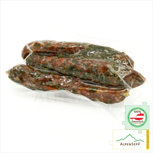 KRÄUTERLE Wurst mit eleganter Kräutermischung | geräucherte PREMIUM Rohwurst | 3 Stück 8 KRÄUTERLE Wurst mit eleganter Kräutermischung | geräucherte PREMIUM Rohwurst