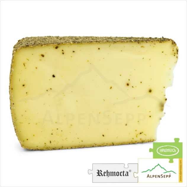 KÄSE REHMOCTA » Dätta « | Laktosefreie Heumilch Käsesorte mit STAY SPICED! Gewürzmischung und Pfeffer