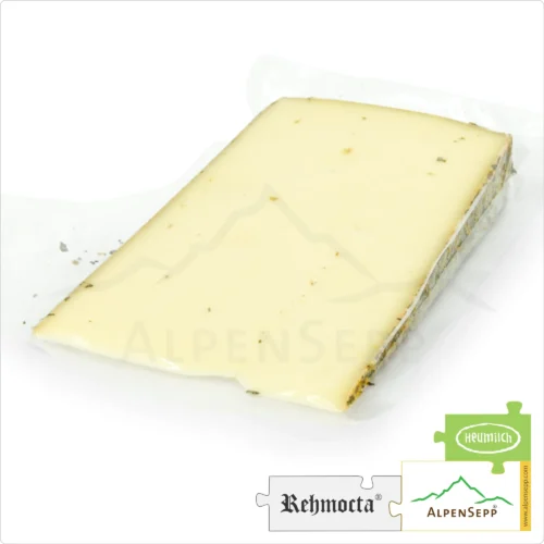 KÄSE REHMOCTA® » Diedo « | Affinierte, laktosefreie Käsesorte direkt aus dem Käsekeller | zart schmelzend mit Apfel, Minze + Holunderblüte Charakter 12 KÄSE REHMOCTA »Diedo« | Affinierte laktosefreie Schnittkäse Käsesorte mit Gewürzmischung aus Apfel, Minze + Holunderblüte