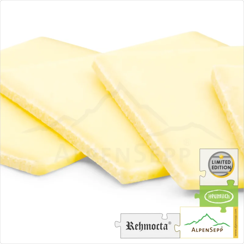 RACLETTE KÄSE - REHMOCTA mild-würzig | 20+ Scheiben laktosefreier Schnittkäse für Grill und heißen Stein | dünn geschnitten | 500 Gramm