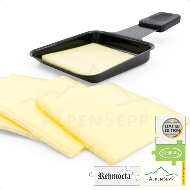 RACLETTE KÄSE - REHMOCTA mild-würzig | 20+ Scheiben laktosefreier Schnittkäse für Grill und heißen Stein | dünn geschnitten | 500 Gramm