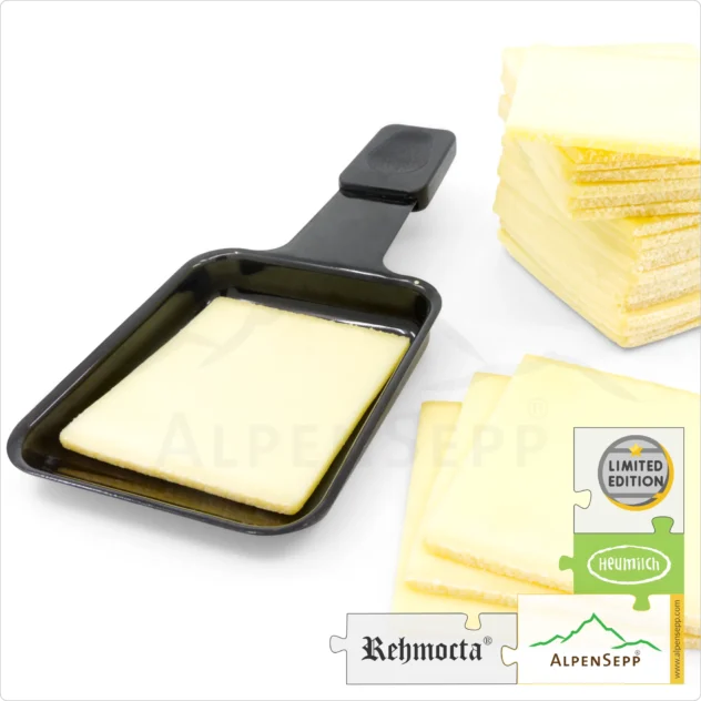 RACLETTE KÄSE - REHMOCTA mild-würzig | 20+ Scheiben laktosefreier Schnittkäse für Grill und heißen Stein | dünn geschnitten | 500 Gramm