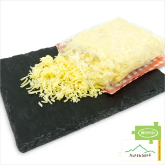 KÄSESPÄTZLE REIBKÄSE Käsemischung | DELUXE Käse Geschmack für Käsegerichte, Gratins usw. | aus 4 Laktosefreien Heumilch Käsesorten, aromatisch + würzig | 1 kg