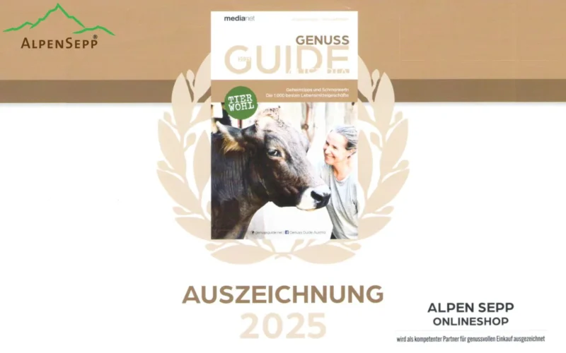 Genuss Guide Auszeichnung 2025 für AlpenSepp Onlineshop