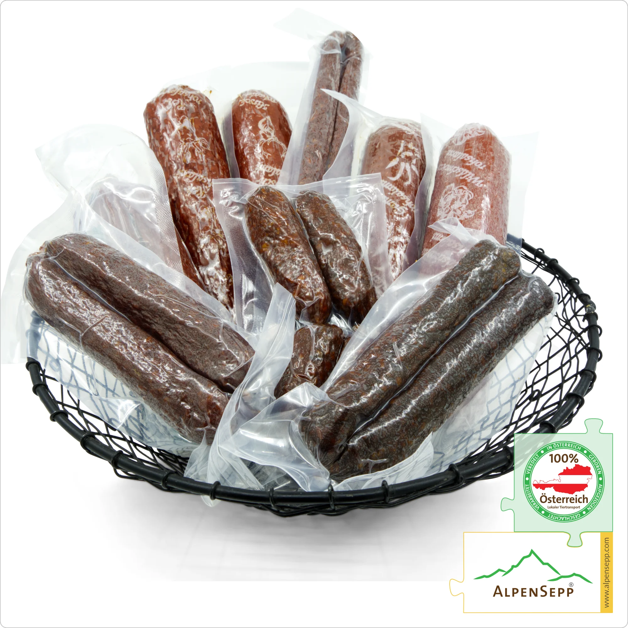 HUBERTUS WILDWURST Wurstbox | Beste Wurst Vielfalt vom Alpenwild in einer Box | 9 Sorten