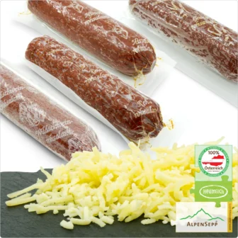 Salami Starter Pizza-Box "HUBERTUS" | Salami vom Wild für "Wilde Pizzen" + Reibkäse Mischung | Höchstgenuss mit 1minute.pizza