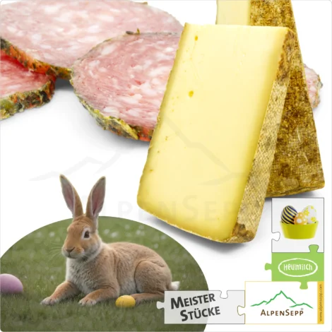 OSTERNEST | Genussbox für Ostern 2025 mit Alpenkäse und Meisterstücke Wurst für den Osterbrunch | mit 10% Preisvorteil