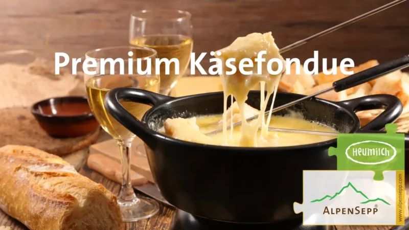 KÄSEFONDUE | PREMIUM Qualität - 100% frei von Geschmacksverstärkern | Käse Fertiggericht Spezialität im Beutel - aromatisch + würzige Genuss Garantie | 500 Gramm 10 Genusserlebnis Käsefondue